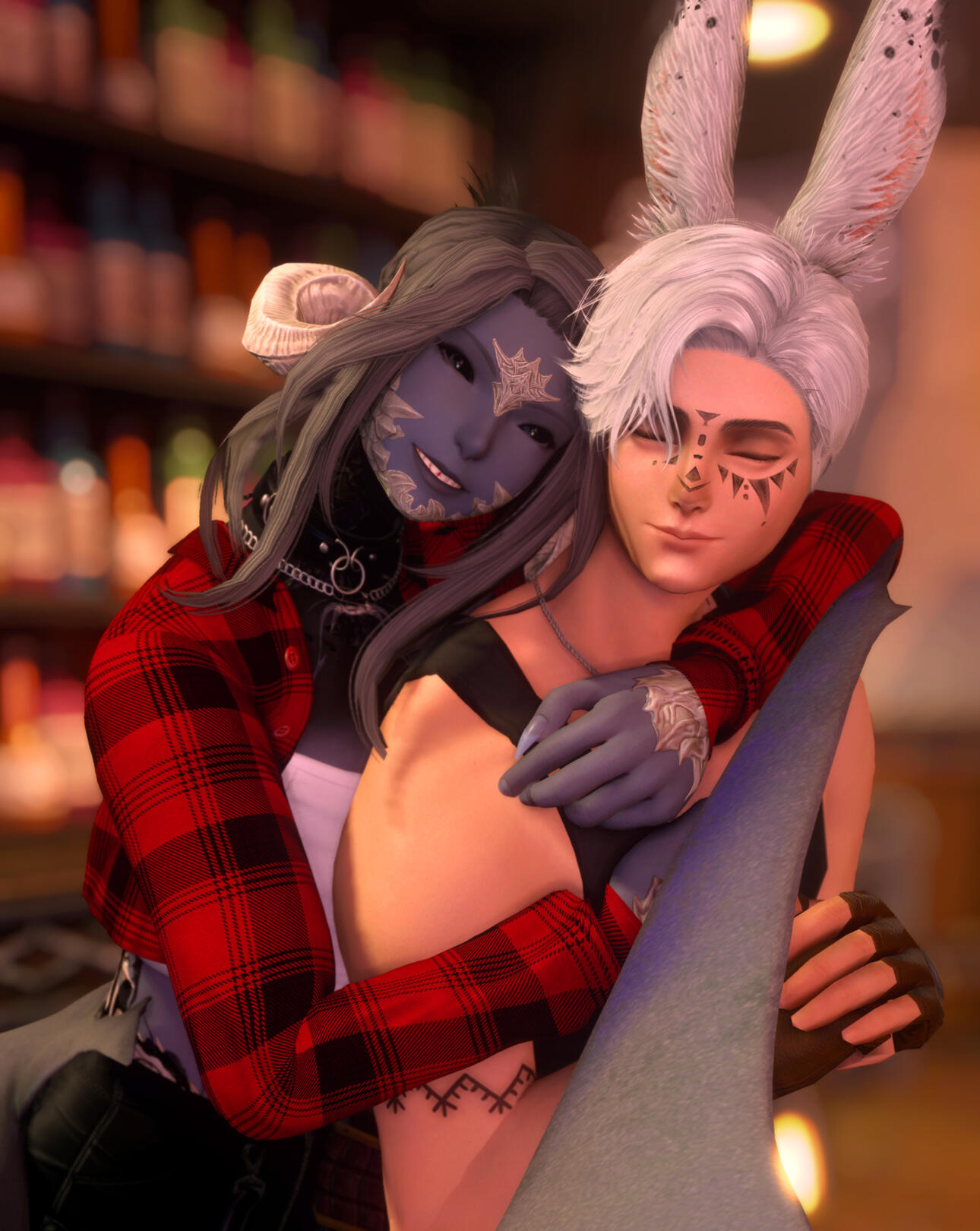 Lu puts up with my hugs, but I know he secretly likes them!